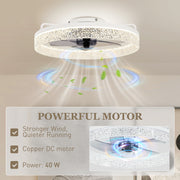 Ceiling Fan With Light and Remote for Quiet Cooling and Lighting Control White AOSOM