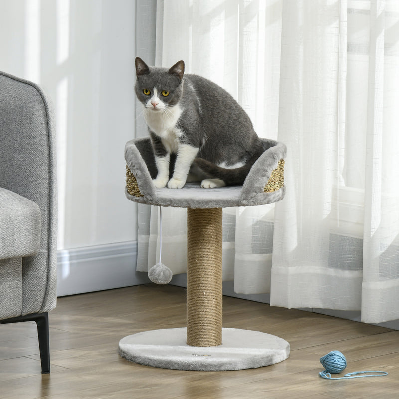 Multi Level Cat Tree Tower With Scratching Posts and Platforms For Indoor Play, Grey