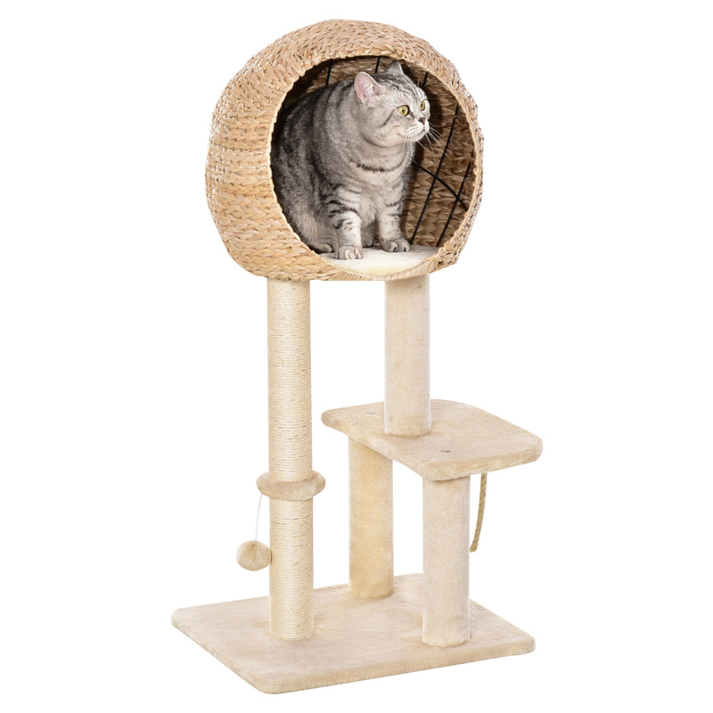 Cat Tree Tower for Indoor Cats with Scratching Posts Toys and Perch, Grey