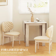 Four Seater Drop Leaf Dining Table Space Saving Folding Design for Dining Room Wood Effect