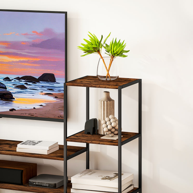 Industrial TV Stand With Storage Shelves For TVs Up To 60 Inches Ideal For Living Rooms