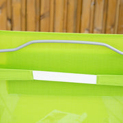 Green Folding Sun Lounger with Pillow and 7 Position Backrest for Garden and Patio Relaxing