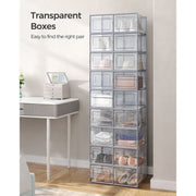 Feature panel showing the transparent doors that let you find the right pair without opening a box