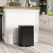 20L Pedal Kitchen Bin with Soft Close Lid and Removable Inner Bucket Matte Black AOSOM