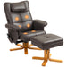 Brown Faux Leather Massage Recliner Chair with Storage Ottoman Footstool by HOMCOM