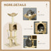 Multi Level Cat Tree with Scratching Post House and Bed for Indoor Cats Beige