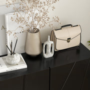 Slim Shoe Storage Cabinet With Adjustable Shelves And Soft Close Doors For Hallway Black