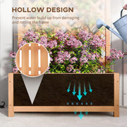 Wooden Garden Planter Box With Trellis For Climbing Plants And Flowers Brown Outsunny