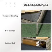 Light Grey Rattan Two Seat Garden Chair With Built In Table For Outdoor Relaxing