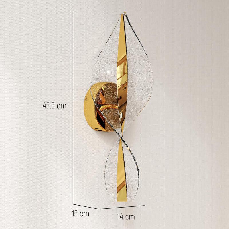 Gold LED Spiral Wall Lights 2 Pack Adjustable Colour Temperature for Modern Interiors