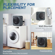 Compact Tumble Dryer for Small Homes with Space Saving Design and Easy Controls Grey AOSOM