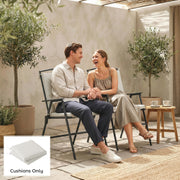 Outdoor Chair Cushion Set for Garden Comfort with Water Resistant Covers Cream White Outsunny
