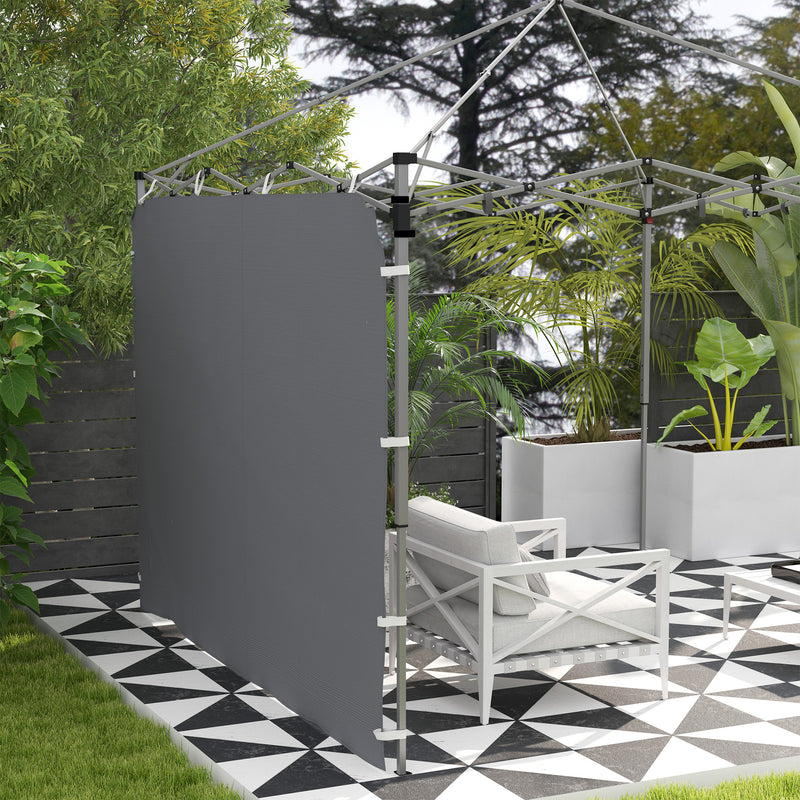 Grey 195 x 295cm Replacement Gazebo Sidewall UV-Resistant Weather Protection by Outsunny