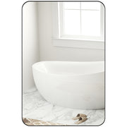 Curved Black Bathroom Mirror 90 x 60cm Modern Wall Mounted Design by HOMCOM