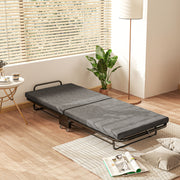 Single Folding Temporary Bed Grey Space-Saving Guest Bed by HOMCOM