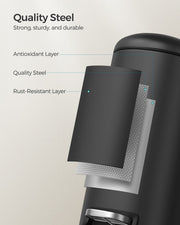 Diagram of the antioxidant and rust-resistant steel layers used in the Songmics pedal bin