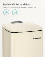 Water being poured over the sealed lid to show the bin resists water and rust