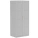 Grey Double Panelled Door Wardrobe with Shelves for Bedroom Storage by HOMCOM