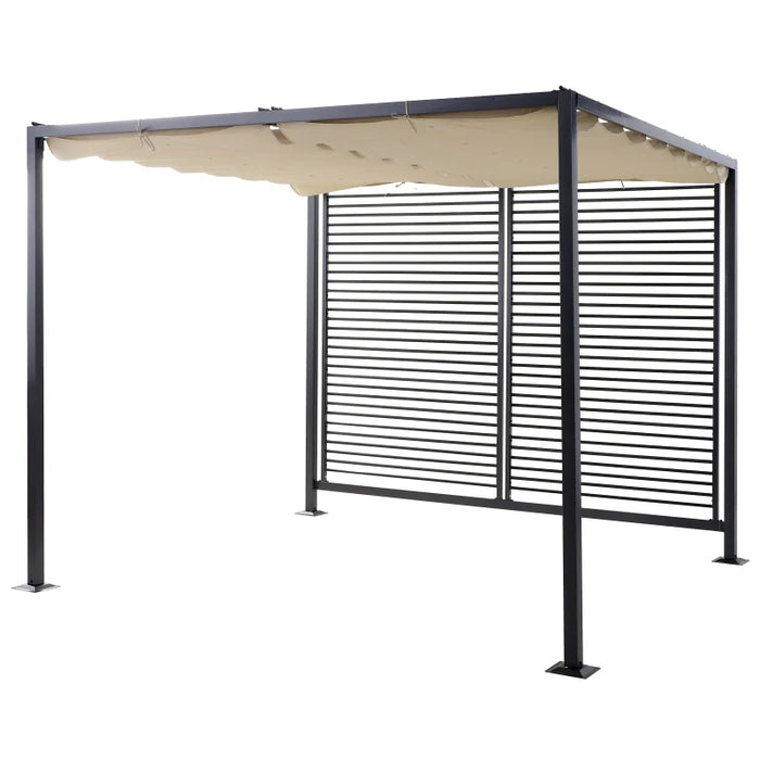 Metal Frame Pergola With Fabric Roof, 3m x 3m