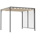 Metal Frame Pergola With Fabric Roof, 3m x 3m Outsunny