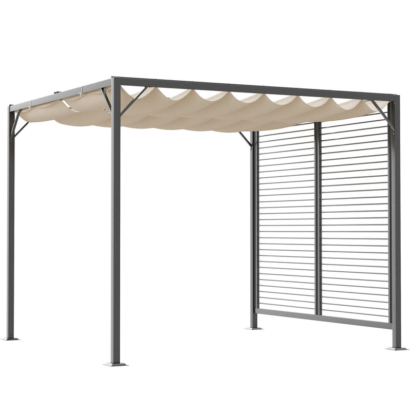 Metal Frame Pergola With Fabric Roof, 3m x 3m