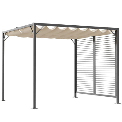 Metal Frame Pergola With Fabric Roof, 3m x 3m Outsunny