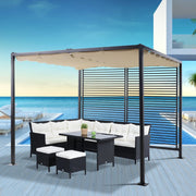 Metal Frame Pergola With Fabric Roof, 2.8mx3m