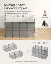 Taller playpen configuration for good jumpers like rabbits and ferrets, built by combining two panel sets