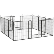 12 Panel Heavy Duty Puppy Playpen for Small Dogs Indoor and Outdoor Use Silver by PawHut