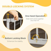 Extra Tall Indoor Dog Gate With Auto Close And Cat Flap Fits 74 To 80cm Wide White