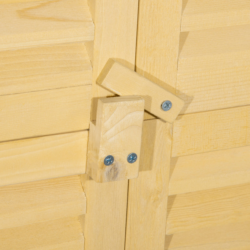 Wooden Garden Storage Cupboard With Asphalt Roof And Lockable Double Doors Natural 160cm