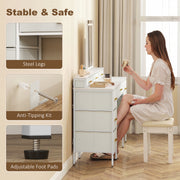 Dressing Table with LED Mirror and Ten Drawers for Organised Bedroom Storage White AOSOM