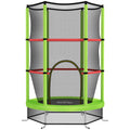 Green Kids Trampoline with Enclosure Net and Steel Frame for Ages 3-6 by HOMCOM AOSOM
