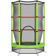 Green Kids Trampoline with Enclosure Net and Steel Frame for Ages 3-6 by HOMCOM AOSOM