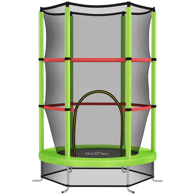 Green Kids Trampoline with Enclosure Net and Steel Frame for Ages 3-6 by HOMCOM AOSOM