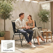 Garden Seat Cushions Set of 6 for Comfortable Outdoor Chairs Removable Covers Cream White Outsunny