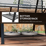 3 in 1 Barbecue Grill Fire Pit and Rotisserie Roaster with Protective Cover, Black