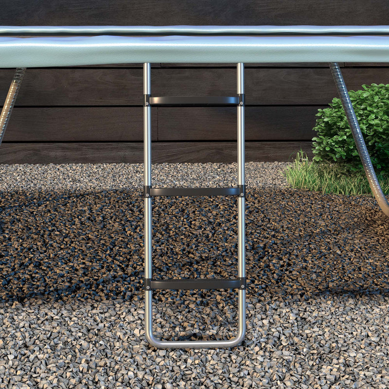 Galvanised Steel Trampoline Ladder 2 or 3 Steps Outdoor Accessory for 6ft to 16ft Trampolines by SPORTNOW AOSOM