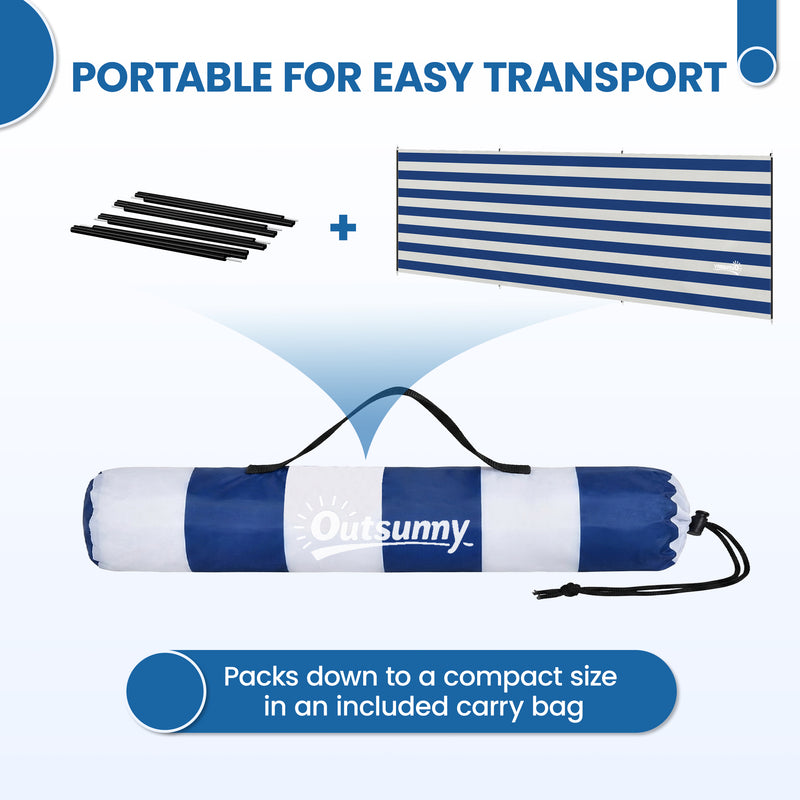Windbreak Shelter for Camping and Beach with Easy Setup and Carry Bag Dark Blue White