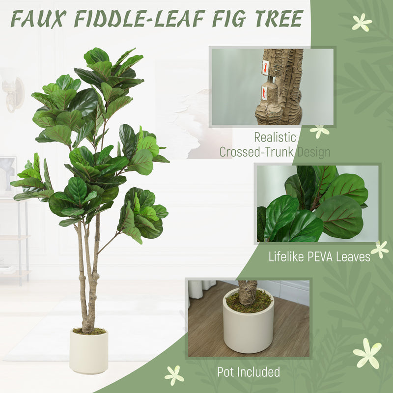 180cm Artificial Fiddle Leaf Fig Tree for Indoor and Outdoor Display Green