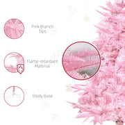 Callouts for pink branch tips, flame-retardant material and a sturdy base