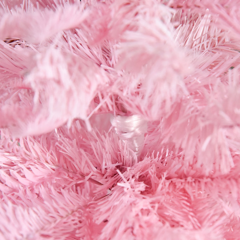 Close-up of fluffy pink branch tips on the tree