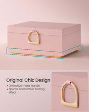 Close-up of the necklace hooks on the underside of the lid