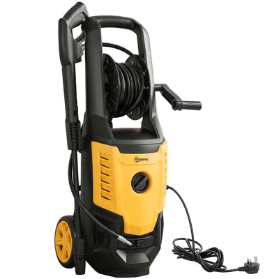 Pressure Washer for Patios Cars and Garden Furniture with Adjustable Nozzle Yellow Black AOSOM