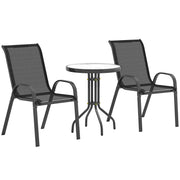 Three Piece Outdoor Garden Furniture Set in Black by Outsunny