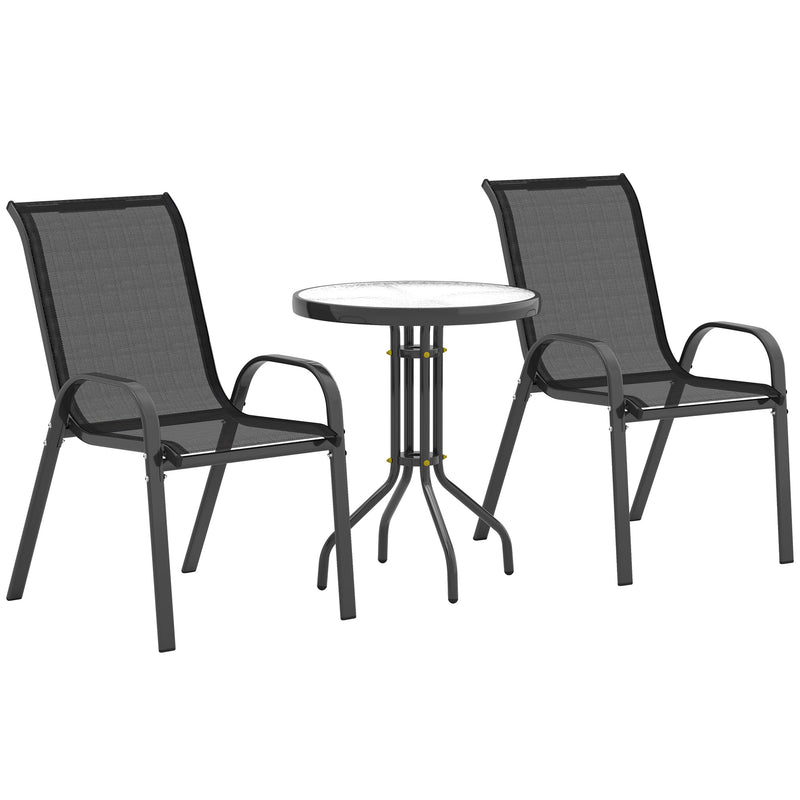 Three Piece Outdoor Garden Furniture Set in Black by Outsunny