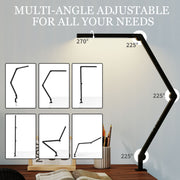 LED Desk Lamp with Clamp and Swing Arm for Office or Study Adjustable Brightness Black AOSOM