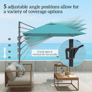 Cantilever Garden Parasol With Adjustable Tilt For Outdoor Shade Protection Outsunny