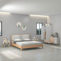 3 Piece Bedroom Furniture Set with Wardrobe Storage and Bedside Table, White and Wood AOSOM