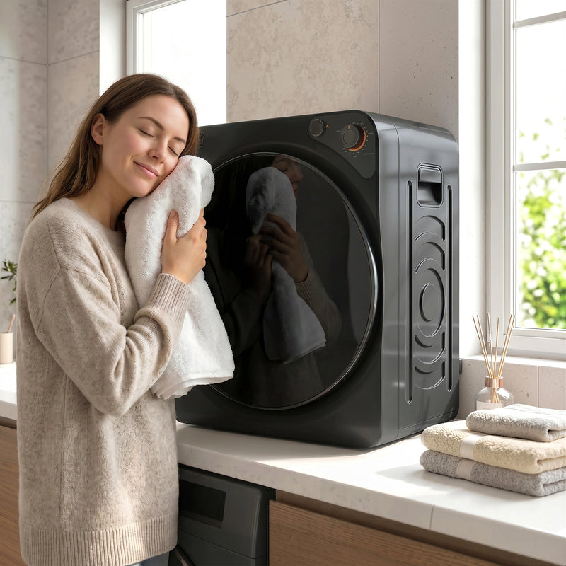 Compact Stackable Tumble Dryer for Small Homes with 5kg Drum and Quiet Operation Black